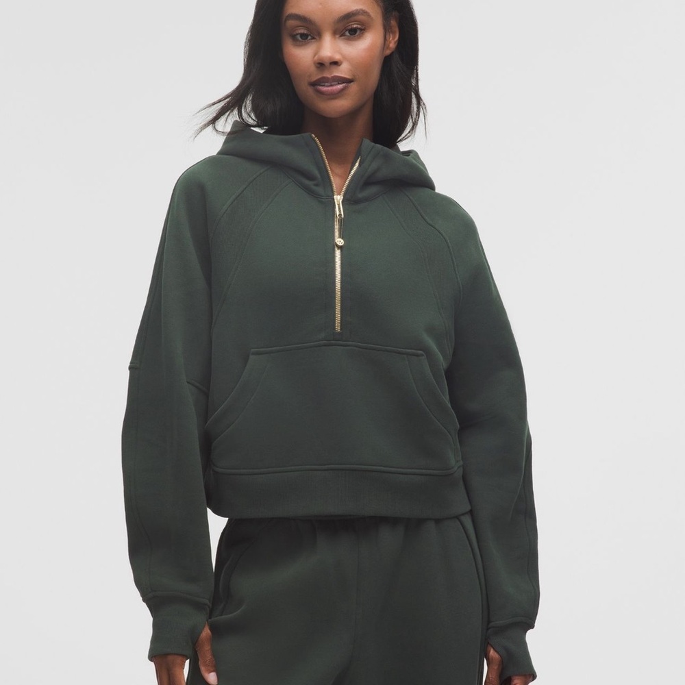 Lululemon Athletica Scuba Olive Oversized Half-Zip Hoodie
